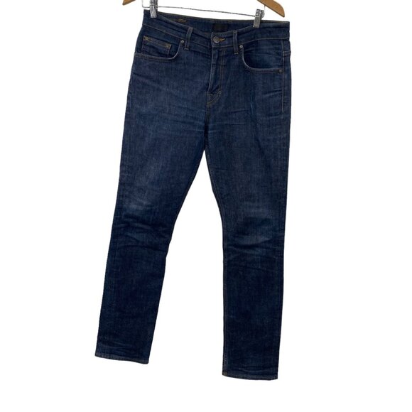 DSTLD 32x34 Straight Dark Wash Denim Jeans -Repaired Split in Seat - Picture 1 of 8